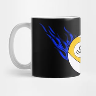 9 Ball with Blue Flames Mug